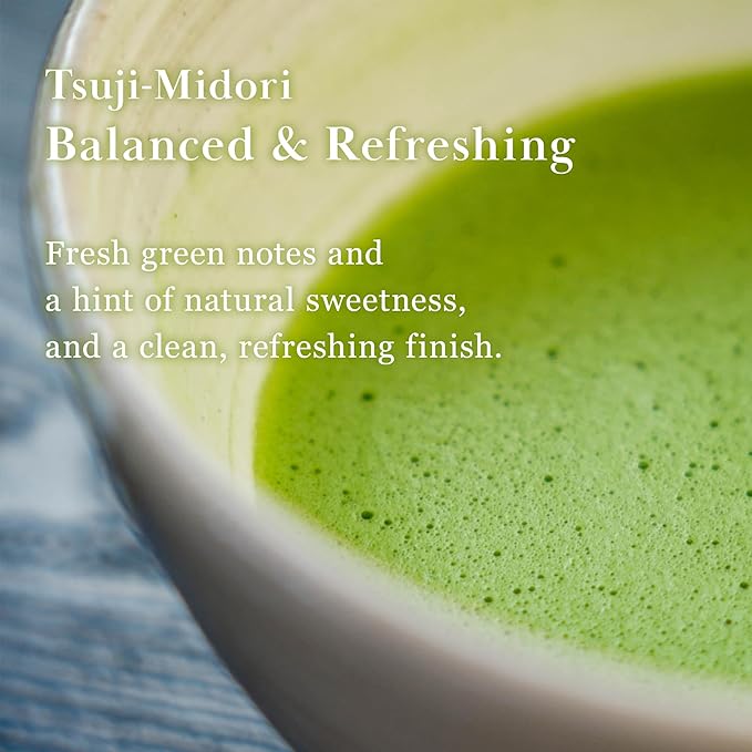TSUJIRI Matcha - Tsuji Midori (30g / 1.06oz) - Ceremonial Grade Matcha Powder - Authentic Japanese First Harvest Matcha Green Tea - Uji, Kyoto, Japan, 1860