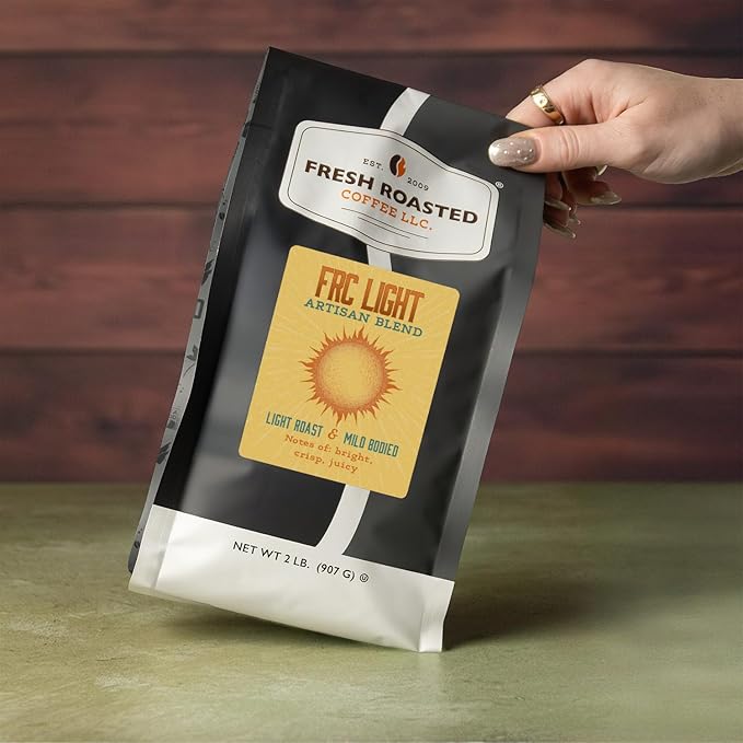 Fresh Roasted Coffee, FRC Light Roast Blend, 2 lb (32 oz), Kosher, Whole Bean