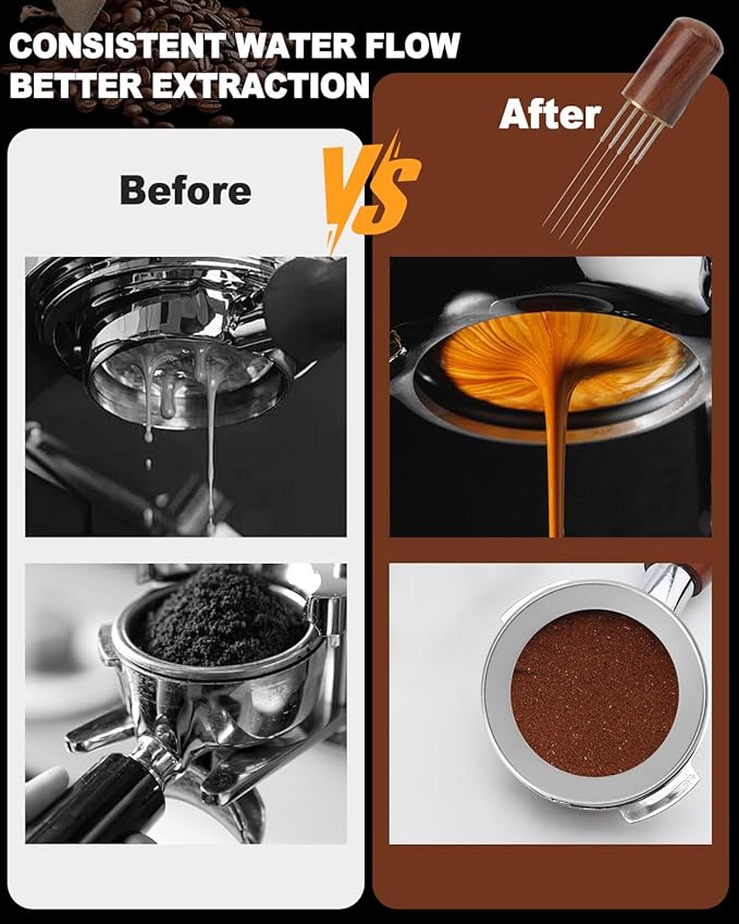 51mm Espresso Accessories Kit, WDT Tool Espresso Dosing Funnel, 51mm Puck Screen, Portafilter Funnel, Coffee Stirrer Distribution Tool for Machines and Portafilter