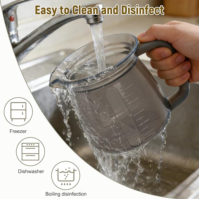silicone Milk Frothing Pitcher, 500ml/16.9 oz multi-functional Milk Frother Cup with Clear Scale, Coffee Bar Cappuccino Espresso Machine Accessories, Milk Jug Coffee Frother Cup