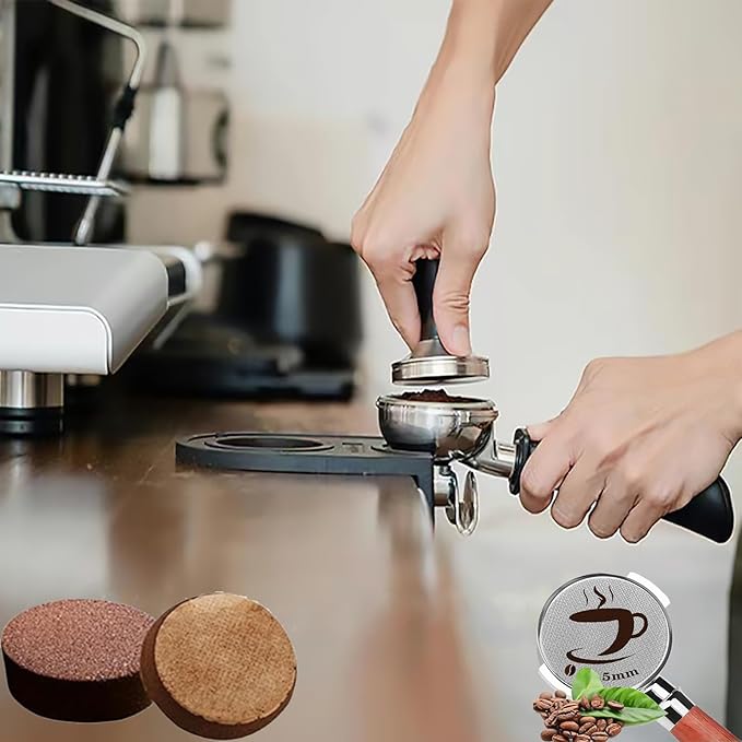2 Packs 58.5mm Espresso Puck Screen, Reusable Puck Screen Replacement, Perfect Espresso Distribution Tool Compatible with Espresso Machine 58.5mm Portafilter Basket, 1.7mm Thickness 150μm