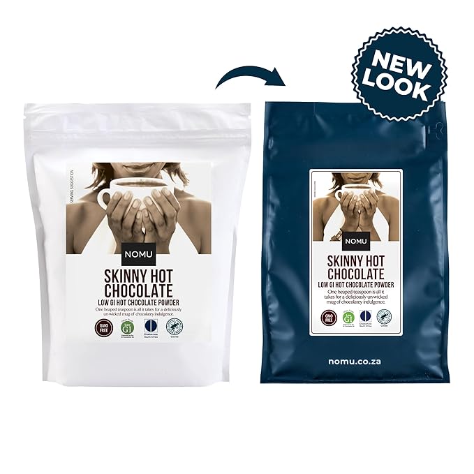NOMU Skinny 60% Cocoa Hot Chocolate | 20 Calories only, Keto Diet Drink, Low GI, High Protein (2.2lb Bulk Bag)