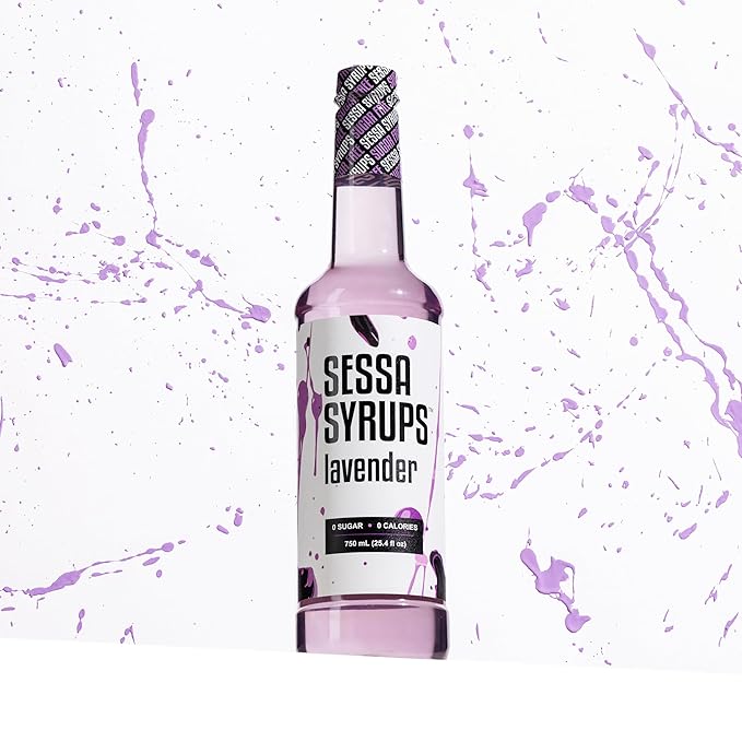 Sessa Syrups Sugar Free Lavender Syrup - 25.4 Fl Oz - Keto-Friendly, Zero Calorie, Gluten-Free - Natural Flavoring for Coffee, Tea, Cocktails, and More