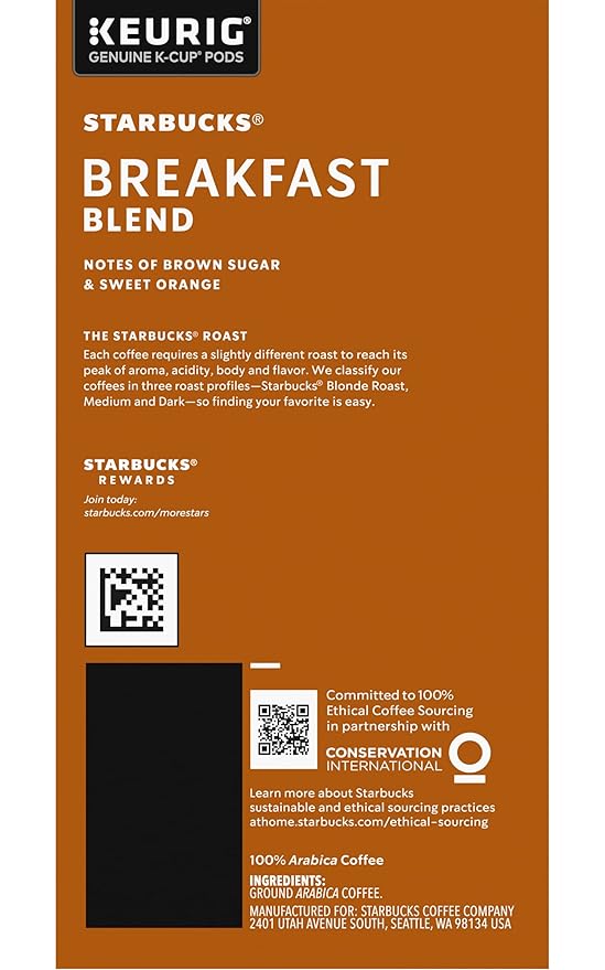 Starbucks Breakfast Blend Coffee K-Cups, 72 Count