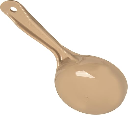 Carlisle FoodService Products Measure Miser Plastic Measuring Spoon with Short Handle, 6 Ounces, Beige