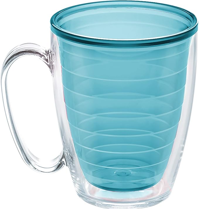 Tervis Clear & Colorful Tabletop - Bright Colors Mug Collection Made in USA Double Walled Insulated Tumbler Travel Cup Keeps Drinks Cold & Hot, 16oz Mug - 4pk, Assorted