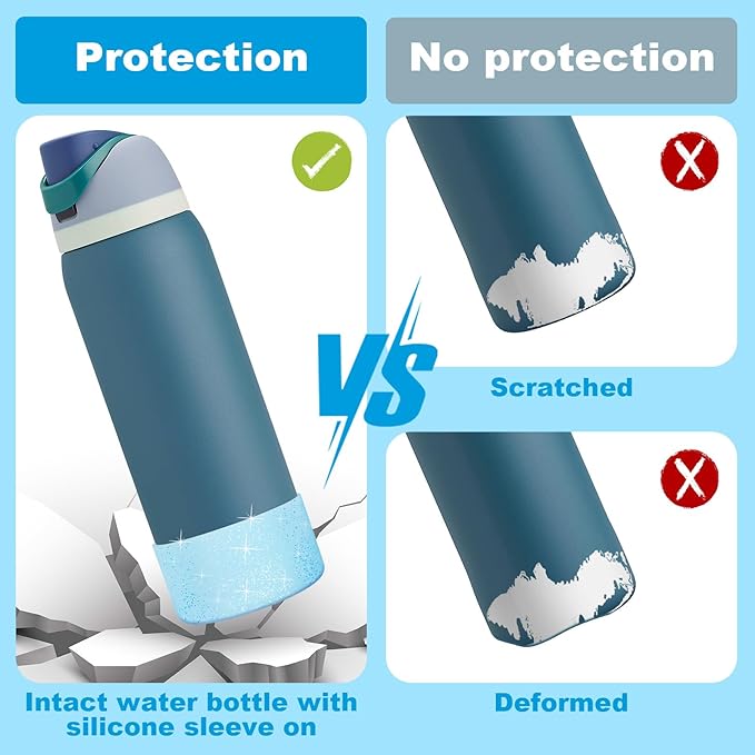 Silicone Boot for Owala Water Bottle 24 oz 32 oz 40 oz, Anti-Slip Protective Sleeve for FreeSip/Twist/Flip Stainless Steel Water Bottles Accessories