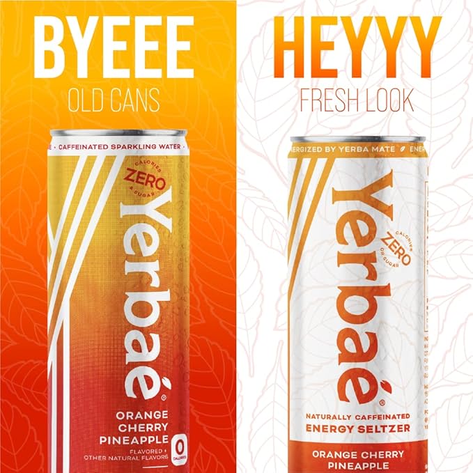 Yerbaé Energy Seltzer - Variety Performance Pack. No Sugar/Calories/Carbs. Energized by Yerba Mate Naturally Caffeinated Plant-Based, Healthy Alternative to Coffee/Sugary Sodas, Pack of 12, 12oz cans