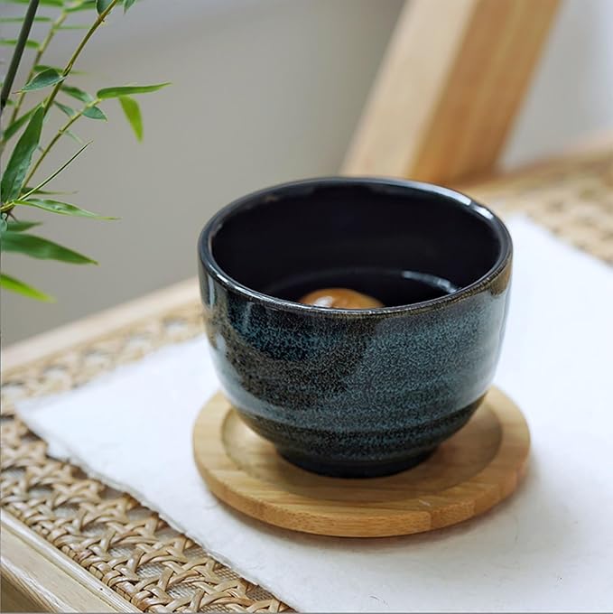 Lxuwbd Japanese Style Ceramic Tea Set, Tea Cup, Coffee Cup, Yerba Mate Set, Ceramic Mate Cup Set of 4 (5 colors)