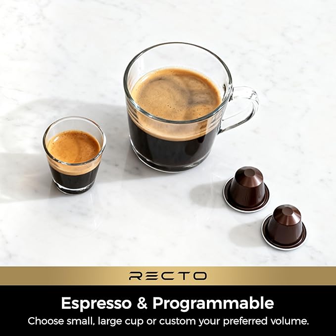 CHULUX RectoCafé Espresso Machine for Nespresso Original Capsule Pod, 20 Bar Professional Italian Pump Coffee Machine, Extra Mini Espresso Maker for Home & Office, White