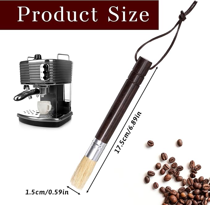 Coffee Grinder Cleaning Brush, Espresso Dusting Brush, Barista Cleaning Brush, Machine Brush Cleaner Tool with Wooden Handle for Bean Grain Espresso Coffee Tool Barista Home Kitchen