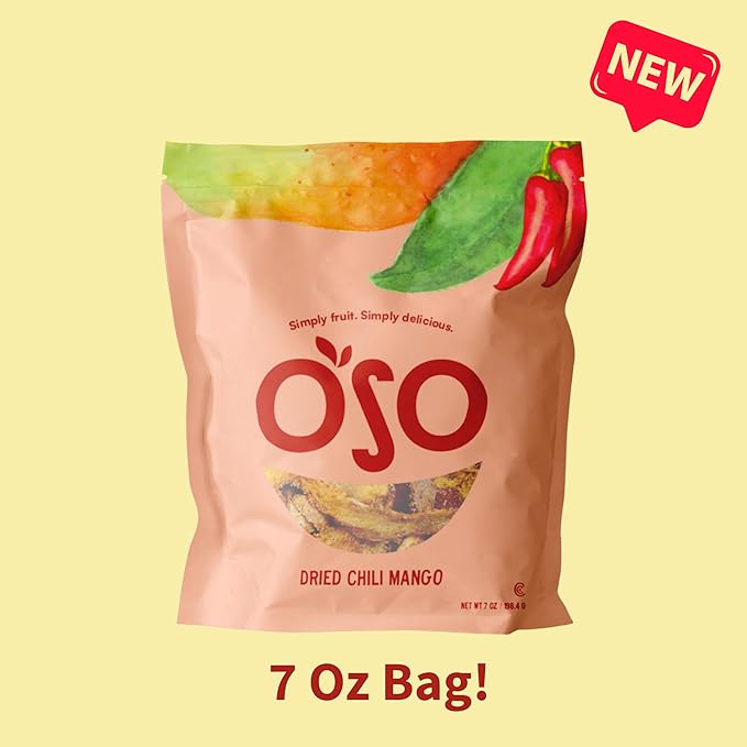 Oso Snacks Dried Chili Mango | 7 Oz Bag | No Sugar Added | No Preservatives | 100% Fruit | No GMO | Simply Fruit. Simply Delicious.