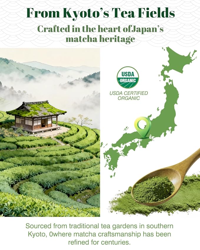 HAYASHIYA Matcha Powder Ceremonial Grade in Tin - Organic Japanese Green Tea from Kyoto 30g - First Harvest Stone-Ground for Lattes, Smoothies, Baking - Superfood Antioxidant Clean Energy Boost