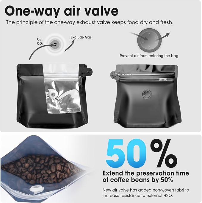 4oz 1/4 lb 60pcs Coffee Bags with Valve,Vented Coffee Bag Barrier Bags Coffee Packaging Coffee Storage Pouches Stand-up Bags for Food Diamond Shaped Need to Use Heat Sealing Machine（Black）