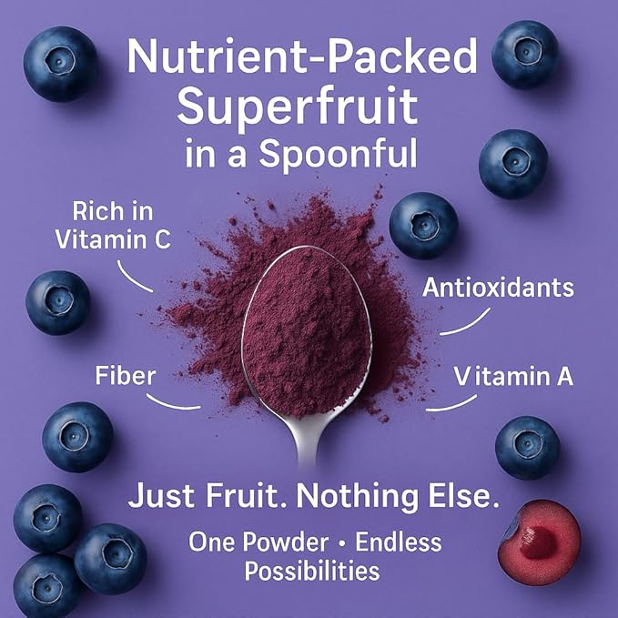 Confect Blueberry Powder | Pure & Natural Fruit Powder for Smoothies, Baking, Beverages, Juices, Tea & DIY Recipes | Vegan, Gluten-Free, No Added Sugar – 10 OZ