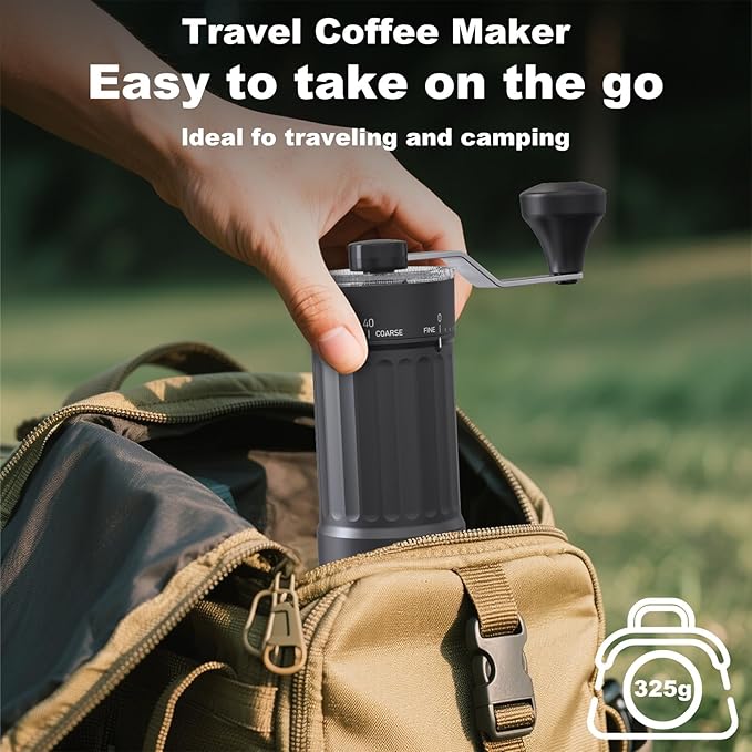 Manual Coffee Grinder, 40 Levels External Adjustment, Portable Hand Coffee Bean Mill, Ceramic Burr Coffee Grinder