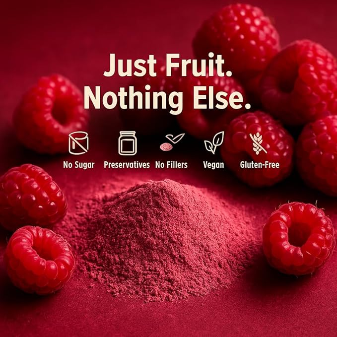 Confect Rasberry Fruit Powder | Pure & Natural Fruit Powder for Smoothies, Baking, Beverages, Juices, Tea & DIY Recipes | Vegan, Gluten-Free, No Added Sugar – 3.5 OZ