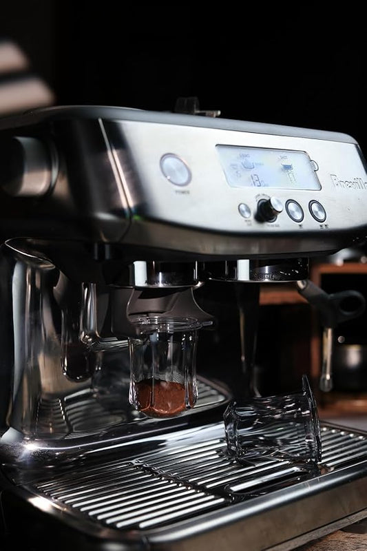 54mm Dosing Cup Clear Compatible with Breville 54mm Portafilters - with grinder activating tab - Transparent to visualize the coffee grind quality