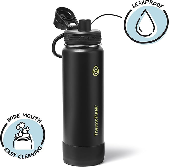 ThermoFlask 24 oz Double Wall Vacuum Insulated Stainless Steel Water Bottle with Spout Lid, Shadow Glow