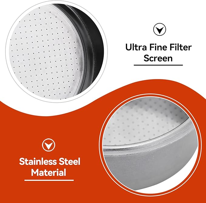 Stainless Steel Coffee Filter, 51mm Double Layer Pressurized Filter Basket Espresso Filter Basket Espresso Machine Parts for Portafilter Coffee Machine(Double Cup)