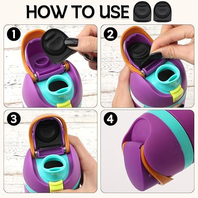 2 Pcs Replacement Rubber Seal Stopper Compatible with Owala FreeSip,Water Bottle Top Gasket Lid for Owala 16/19/24/32/40oz Bottle Mouth Cap Silicone Stoppers Parts Insert Accessories 2PB-4