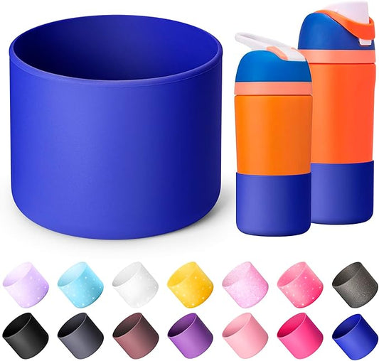 Silicone Water Bottle Boot for Owala 14/16oz, Anti-Slip Protective Sleeve Bottom Bumper Protector for Owala Kids 12 oz Tumbler, Flip 14 oz and FreeSip 16 oz Water Bottle (Navy)
