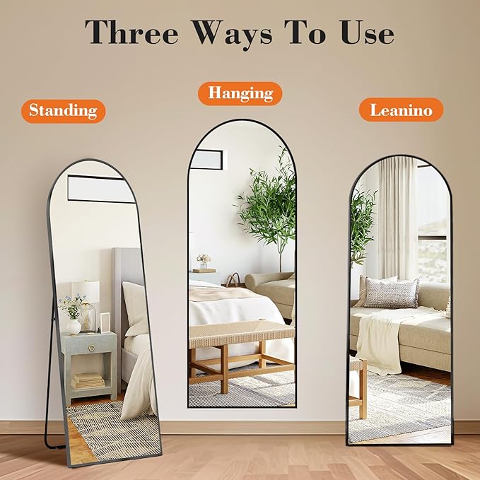 NEWBULIG Full Length Mirror, Upgraded Body Wall Mirrors with Shatter-Proof Glass, Floor Standing Mirror, Home Wall Decor
