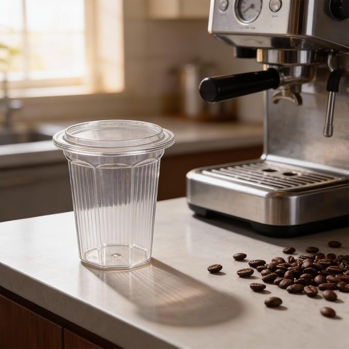 Coffee Dosing Cup 51mm, Thickened Transparent Anti Static Espresso Dosing Cup Coffee Machine Powder Feeder, Mug Coffee Powder Dosing Cup for Espresso Machine