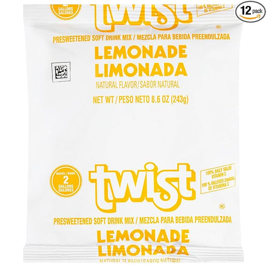 Twist Lemonade Powdered Drink Mix (8.6oz Bag, Pack of 12)
