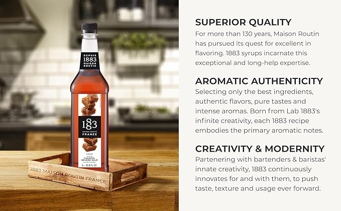 1883 Maison Routin France Salted Caramel Syrup, 33.8 Fl Oz