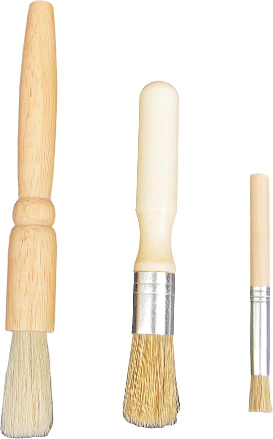 Coffee Grinder Cleaning Brush 3Piece Set, (7.3"-5.7"-4"), Espresso Equipment Dusting and Maintenance Brushes, Coffee Powder Bean Grain Cleaner, Baking, Cooking, BBQ Brushes 3-Pack