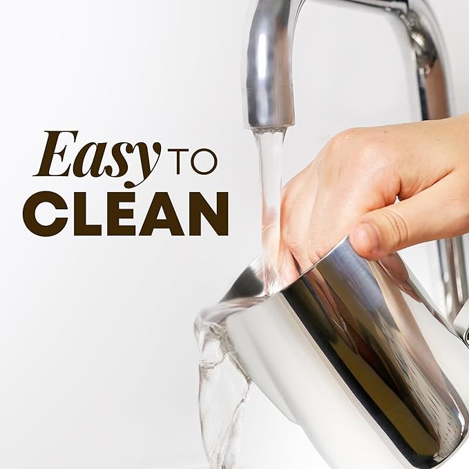 Zulay Milk Frothing Pitcher with Latte Art Pen – 12oz 20oz 32oz - Stainless Steel Frother Cup with Measurement Markings, Espresso & Coffee Accessories Creamer Jug with Laser-Welded Handle - 20 oz