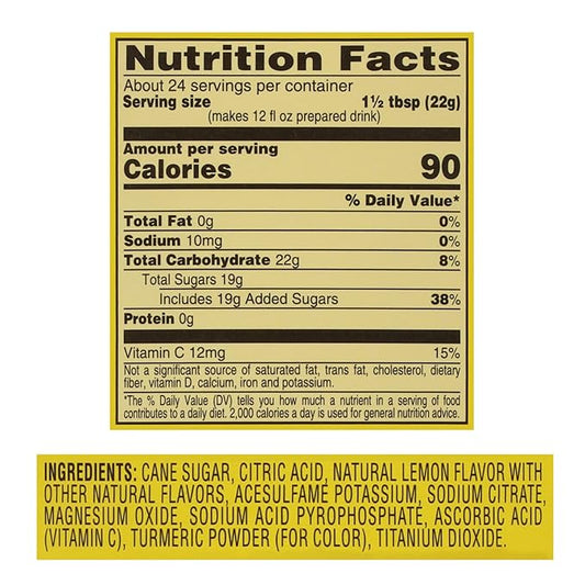 4C Powdered Drink Mix Canister, Lemonade 6 Pack, 9 Quarts, Family Sized Bin, Thirst Quenching Flavors