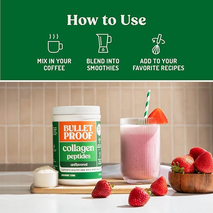 Bulletproof Collagen 18g Protein Powder, 8.5 oz, Unflavored