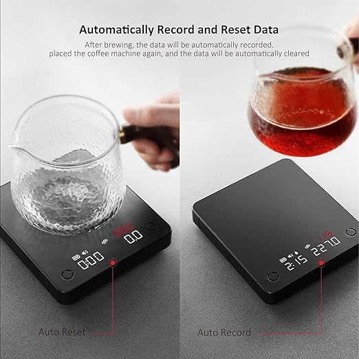 CUFEJORO Portable Coffee Scale,Electronic Digital Espresso Scale with Timer,2kg/0.1g High Precision,USB Type-C Charging,Rechargeable 1800mAh Battery Black