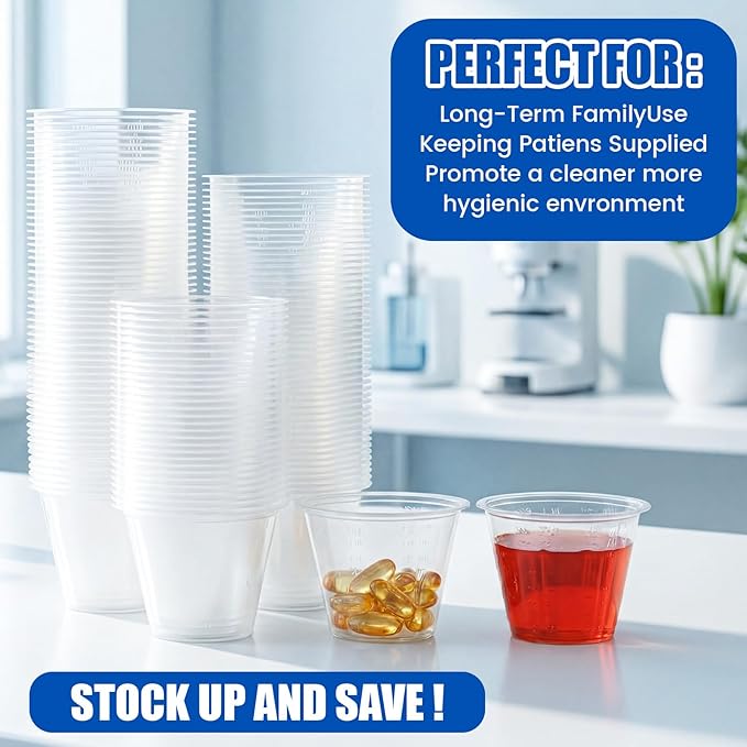 Yiyiring 3000 Count 1 oz Disposable Medicine Cups with Graduated Dosage Lines for Pills or Liquid, Single Serve Measuring for Home, Nurse, Hospital, Medical Care, Resin Mixing, Mouthwash