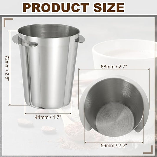 uxcell 58mm Coffee Grinder Powder Cup, Stainless Steel Espresso Coffee Powder Feeder, Espresso Coffee Machine Tools for Coffee Tamper (Silver)