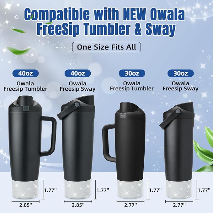2PCS Silicone Boot Compatible with Owala 30oz & 40oz FreeSip Sway Bottles & Tumblers, Protective Anti-Slip Bottom Cover Sleeve for Freesip Sway Tumbler