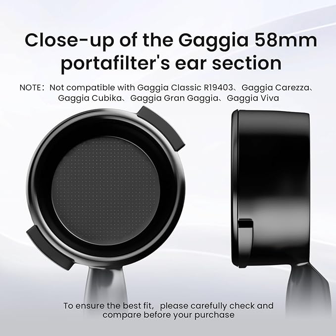 MHW-3BOMBER 58mm Bottomless Portafilter Fits Gaggia Espresso Coffee Machines, 2 Ears Flat Naked Espresso Portafilter with Precision Filter Basket, Wood Handle, BP7119G