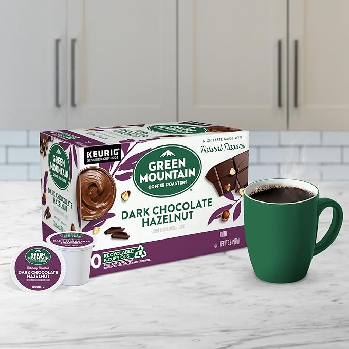 Green Mountain Coffee Roasters Dark Chocolate Hazelnut Coffee, Keurig Single Serve K-Cup Pods, 72 Count (6 Packs of 12)