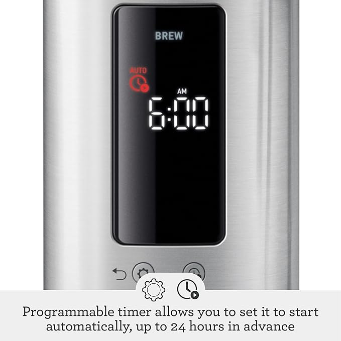 Breville Luxe Drip Coffee Machine BDC415BTR, Black Truffle, Glass Carafe