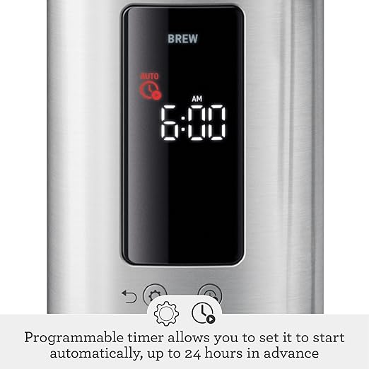Breville Luxe Drip Coffee Machine BDC465BSS, Brushed Stainless Steel, Thermal Carafe