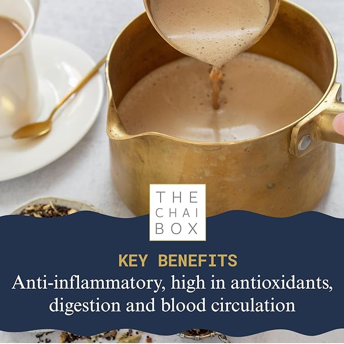 The Chai Box Loose Leaf 100% Organic Black Tea - Featured in Oprah's Favorite Things | Caffeinated Black Tea with Ginger, Cinnamon, Clove, Fennel & Cardamom (Pack of 1) 2.5 oz | Makes 25 Cups | Small Batch Loose Leaf Tea with Whole, Premium Spices