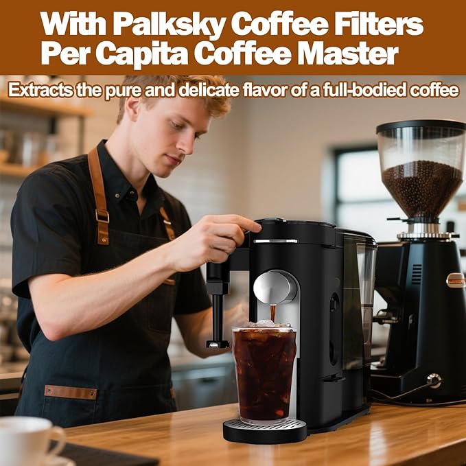 Palksky Unbleached Coffee Filter for Ninja Coffee Maker PB051/PB041,300Count Disposable Cone Filters for Ninja Pod & Grounds Specialty Single-Serve Machine, Brown