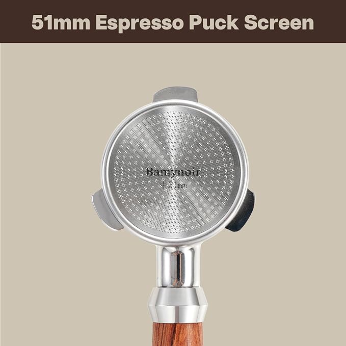 Espresso Puck Screen, 51mm Mesh Plate for Espresso Coffee Filter Basket, 0.65mm Thickness, Stainless Steel (1 Pack)