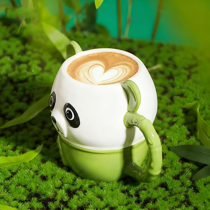 Cute Panda Coffee Mug 16 oz 3D Animal Mug,Cartoon Ceramics Figurine Tea Cup, Funny Offices Gifts for Coworkers & Work Besties,Birthday Gifts for Women Men Girls Pandas Lovers