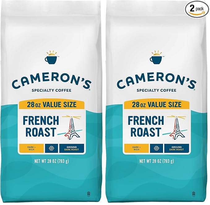 Cameron's Coffee Roasted Ground Coffee Bag, French Roast, 28 Ounce (Pack of 2)