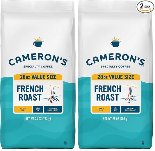 Cameron's Coffee Roasted Ground Coffee Bag, French Roast, 28 Ounce (Pack of 2)
