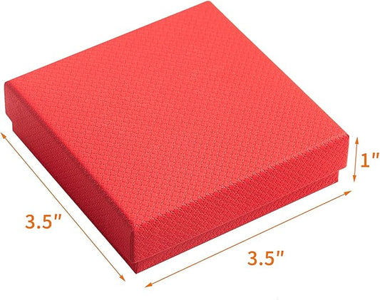 GEFTOL Jewelry Gift Boxes 96 Pack 3.5x3.5x1 Inch Cardboard Jewelry Boxes,Small Gift Boxes for Jewelry Earrings Necklaces Handmade Bangles Bracelets(Red)