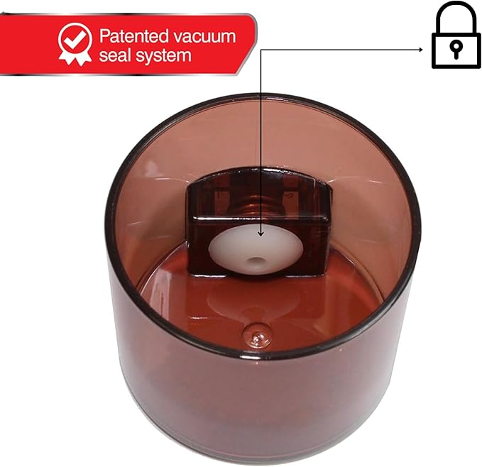Vitavac - 5g to 20 grams Airtight Multi-Use Vacuum Seal Portable Storage Container for Dry Goods, Food, and Herbs - Coffee Tint